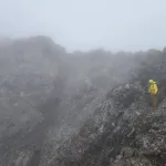 Rescuer on Crestone Needle in low visability